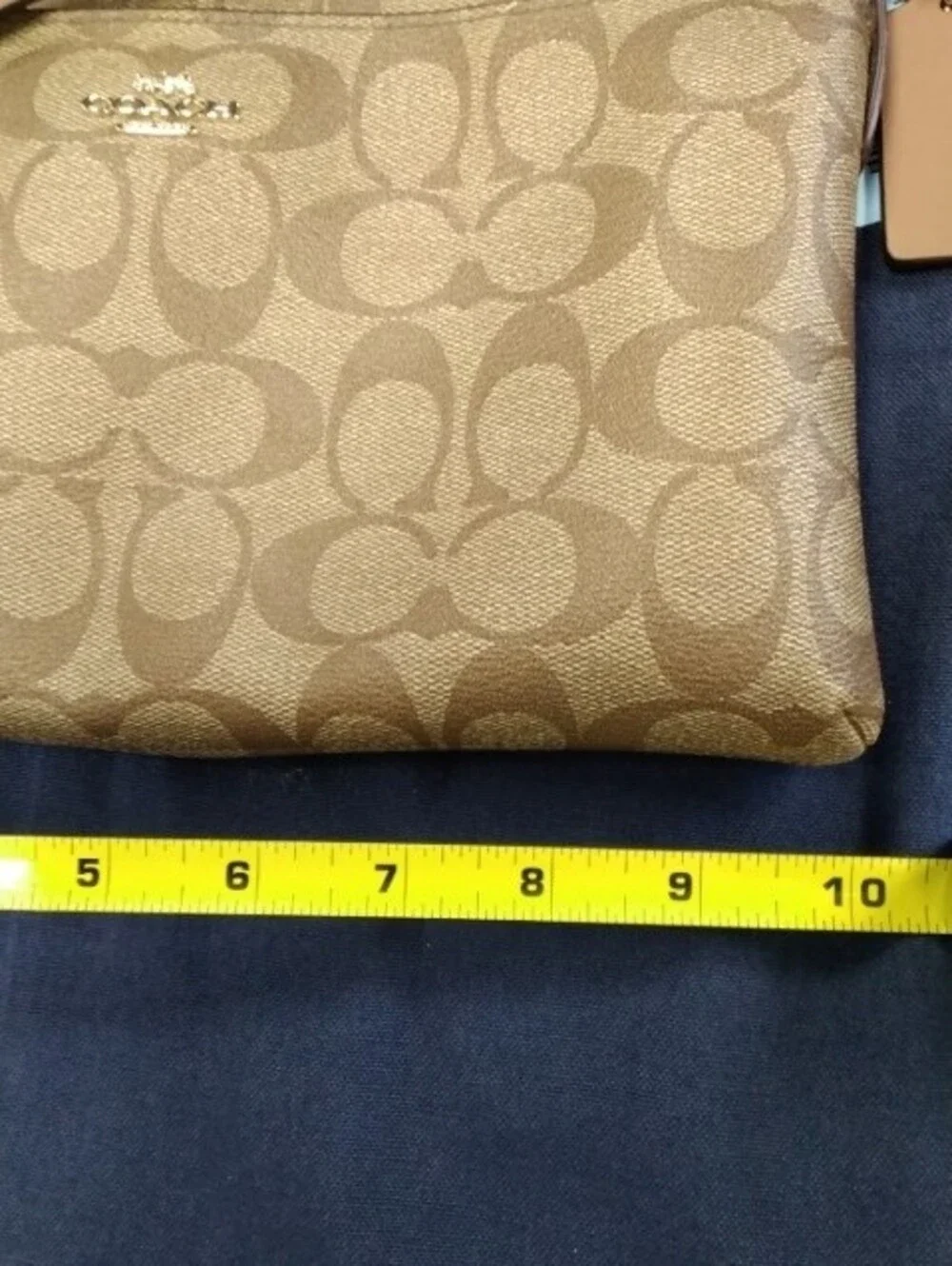 Source Unknown Tan Logo-Print Crossbody with Leather Trim